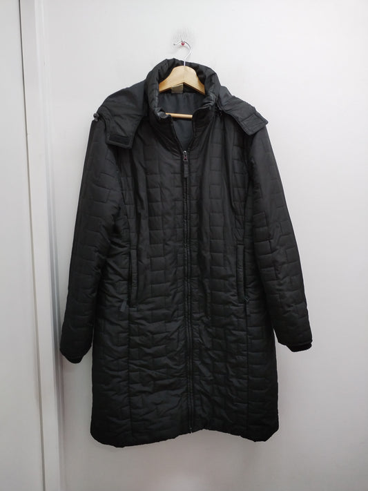 Manteau long à capuche noir taille 44