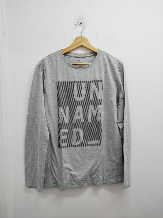 T-shirt manches longues Kiabi gris avec impression Taille M