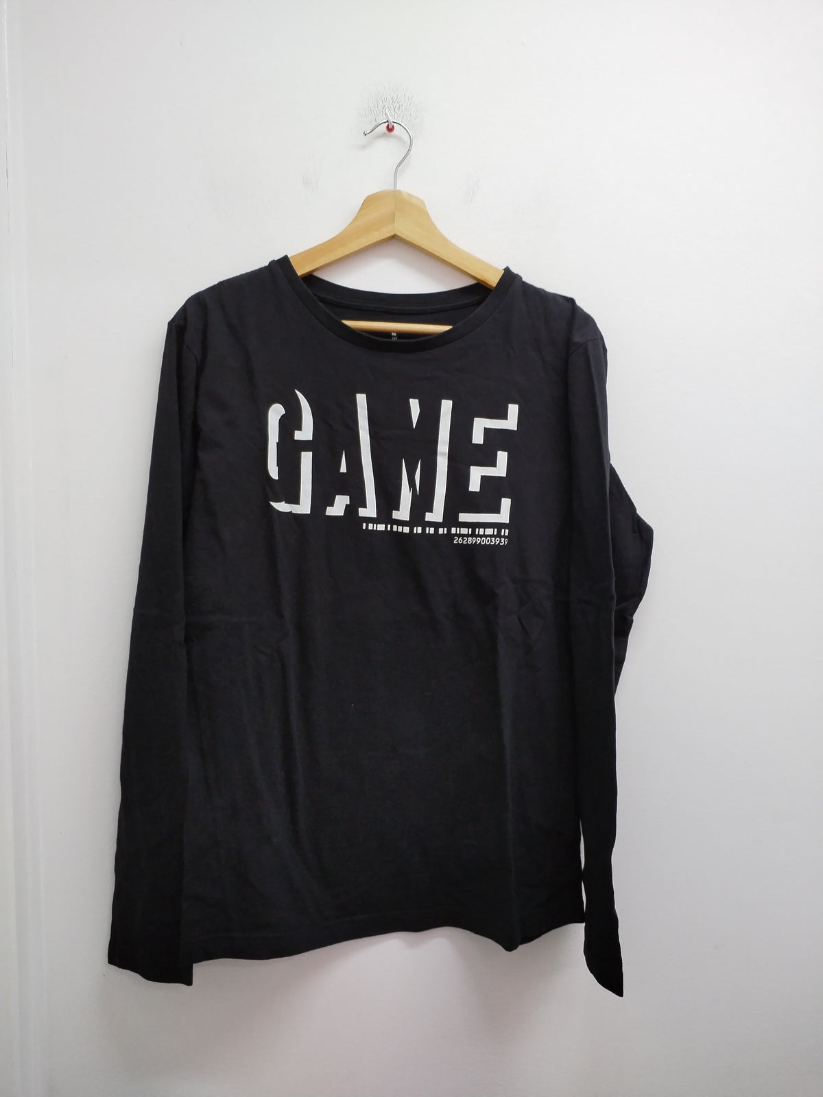 T-shirt manches longues Kiabi noir avec impression Taille M