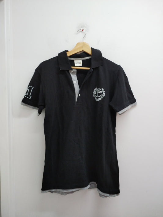 Polo ELF noir et gris Taille M