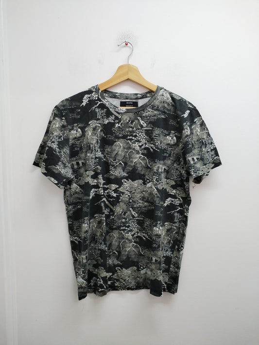 T-shirt Bershka noir à motifs Taille S
