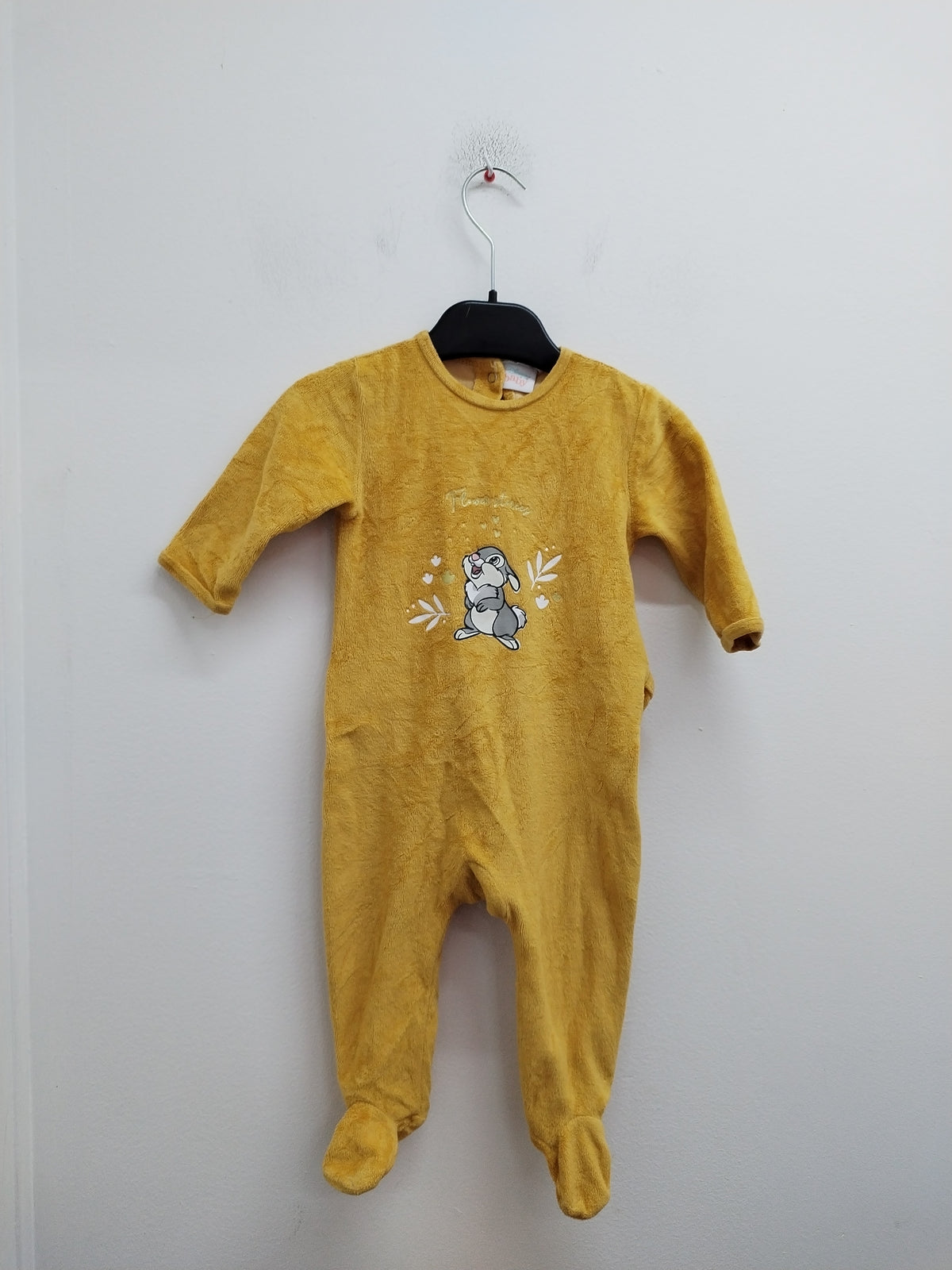 Pyjama velours Disney Baby moutarde avec impression Taille 9 Mois