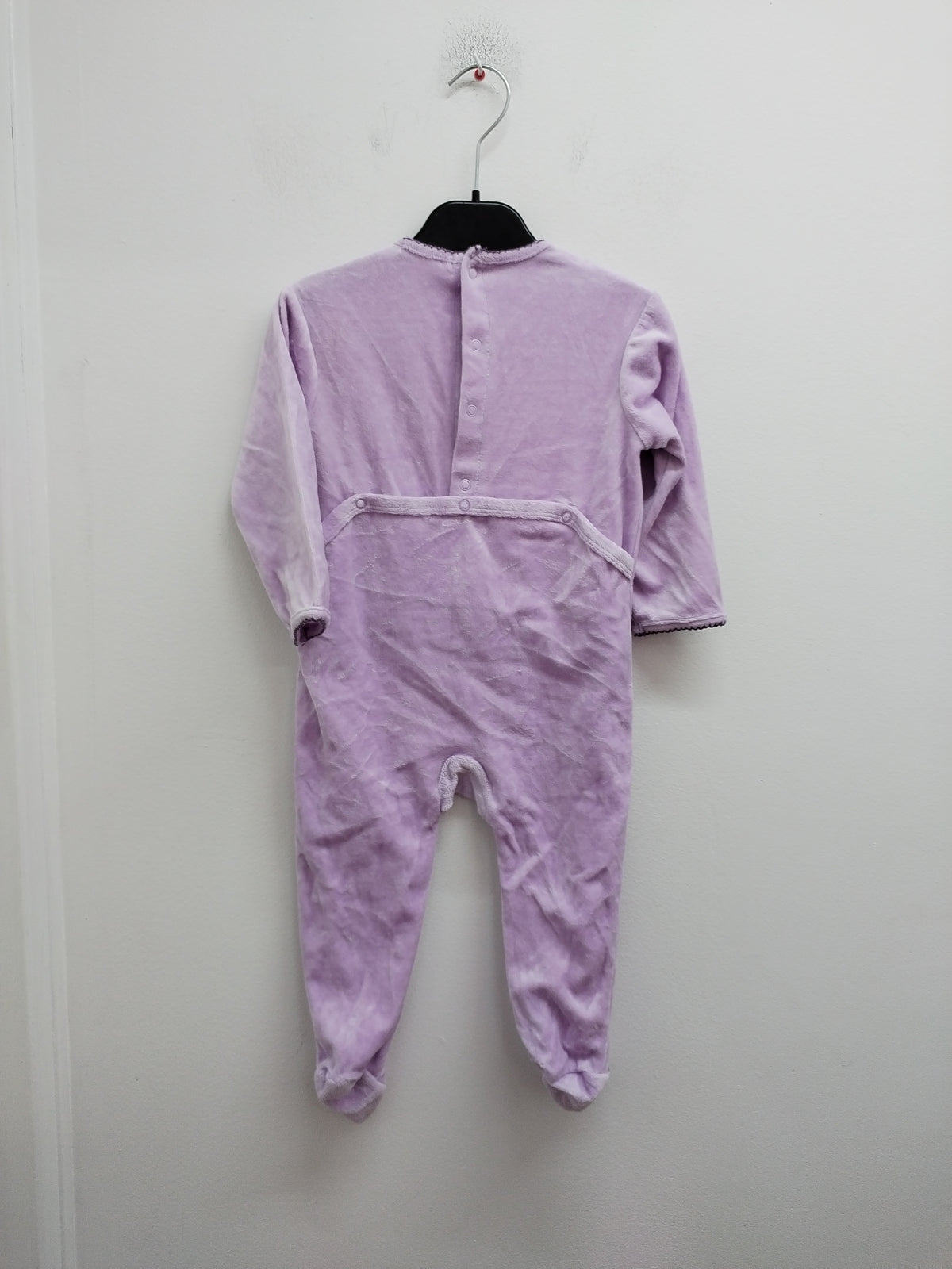 Pyjama velours Kitchoun lilas avec broderie Taille 24 Mois