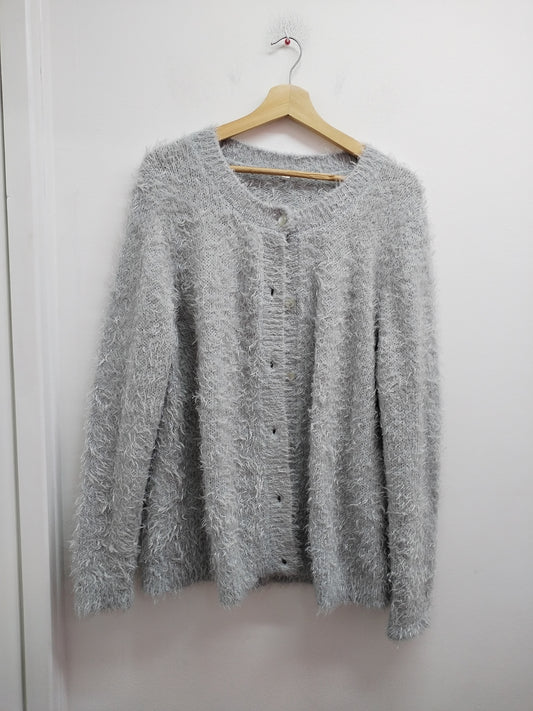 Gilet maille poilue gris Taille 2XL
