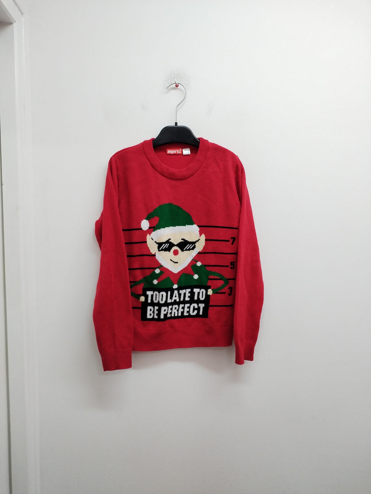 Pull de Noël Pepperts! rouge à motifs Taille 8/10 Ans
