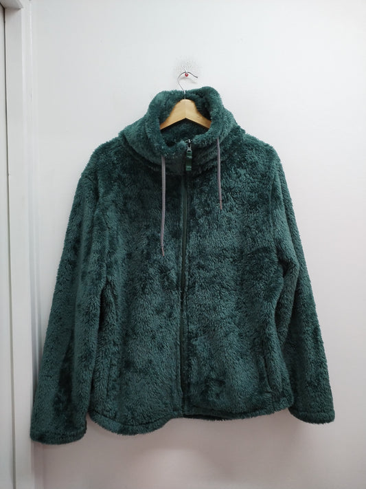 Veste en polaire duveteuse verte/bleue Taille XL