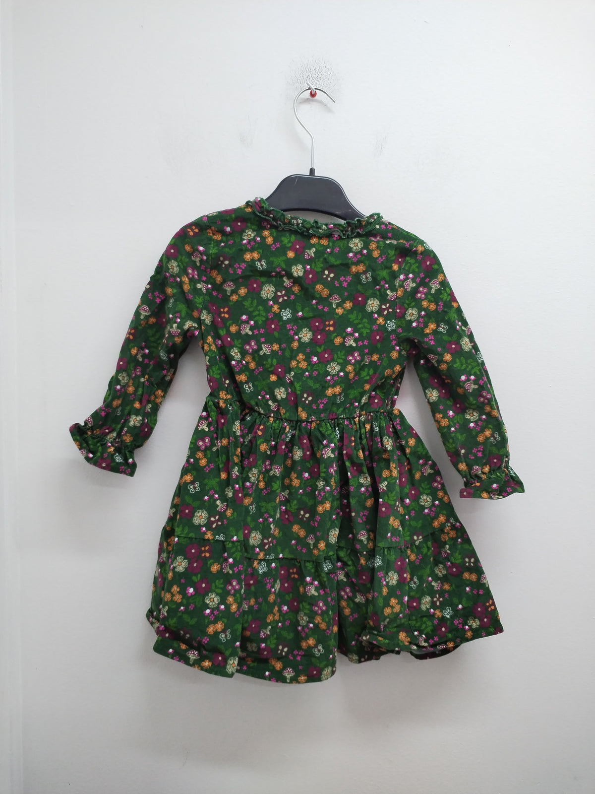 Robe manches longues en velours C&A kaki à motifs Taille 4 Ans