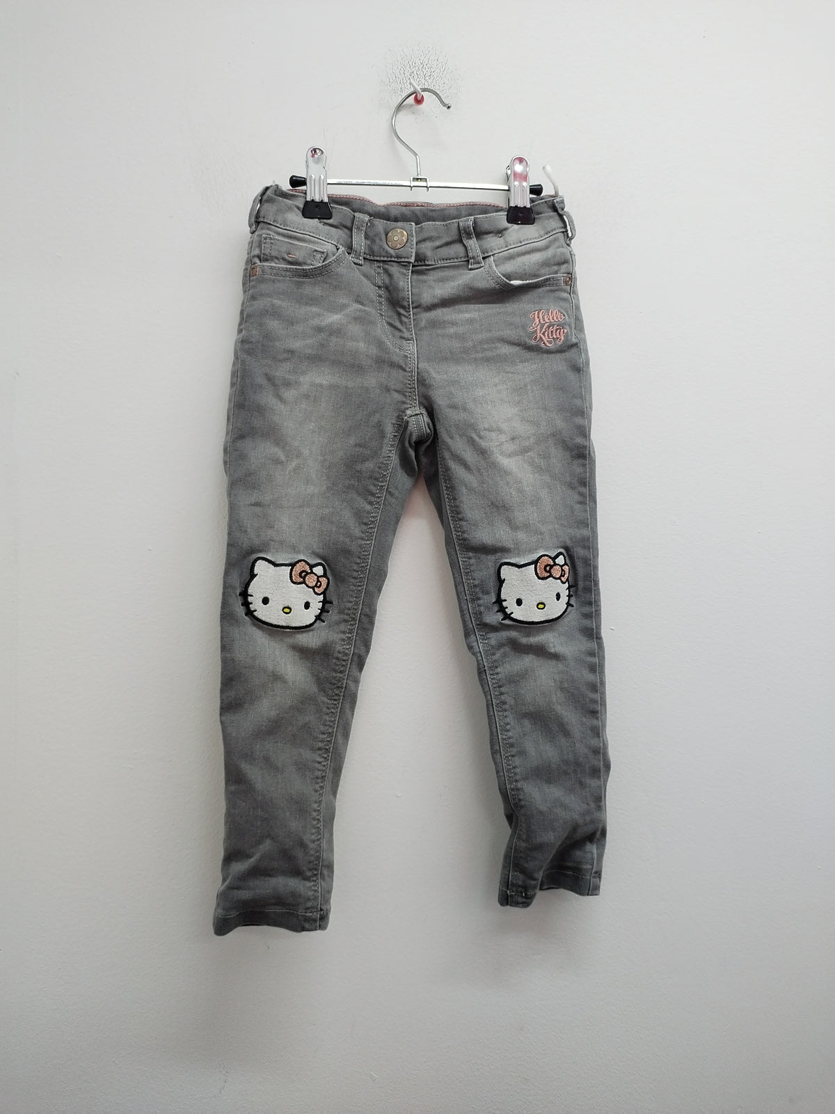 Jeans doublé Hello Kitty gris avec broderie Taille 4 Ans